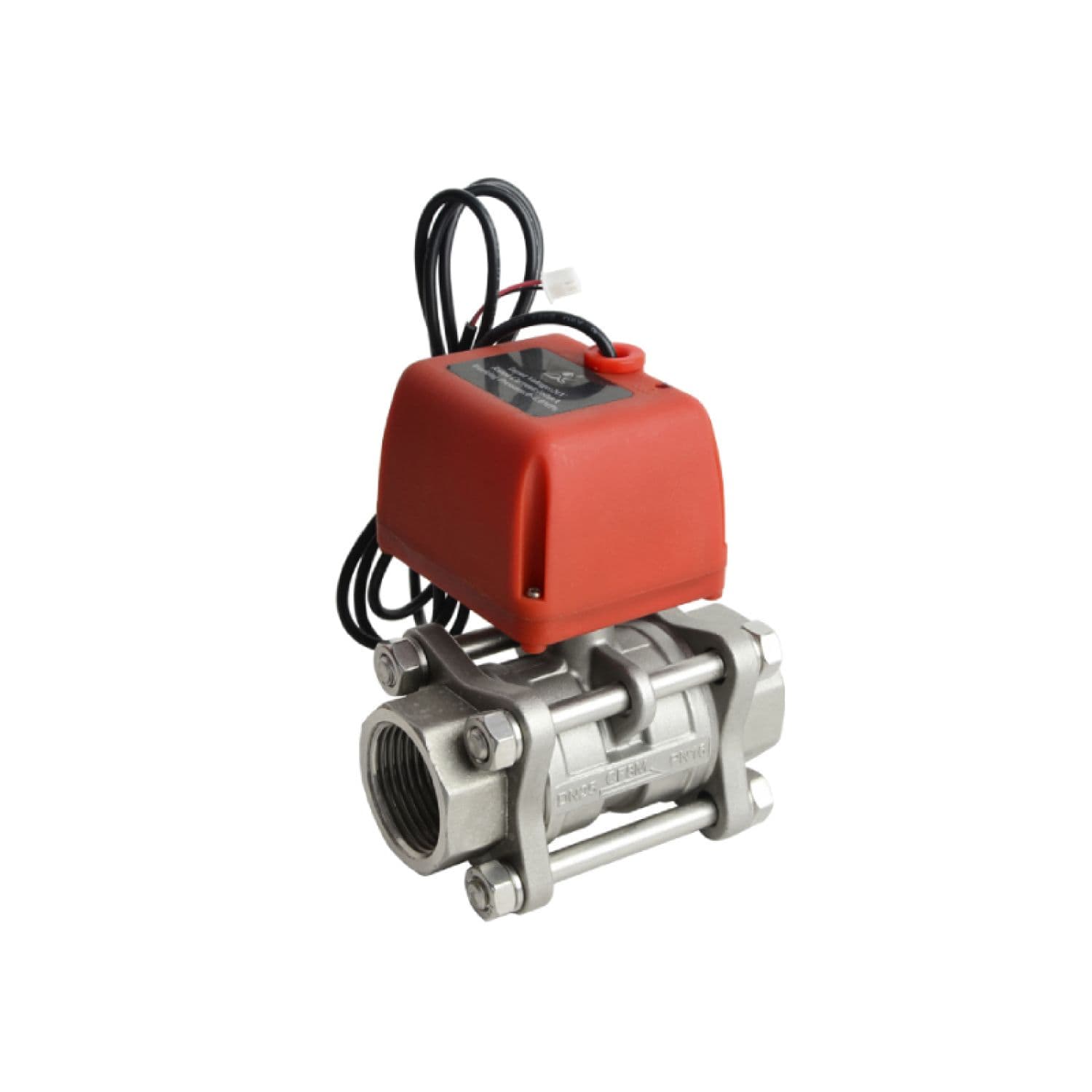 Кран электроприводный Runxin Q911413D-50 PN16 (двухходовой, резьба, SS316L, 24VDC,с обратной связью)