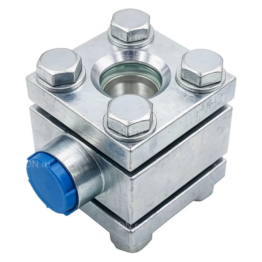 Стекло смотровое DN.ru SG2-21G-T тип В ГОСТ 21836-2021 Ду32 Ру40 двустороннее, материал - углеродистая сталь, резьбовое